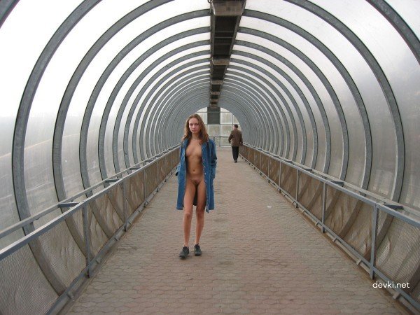 Naked Woman Strolling Through Park - Explicit Public Nudity