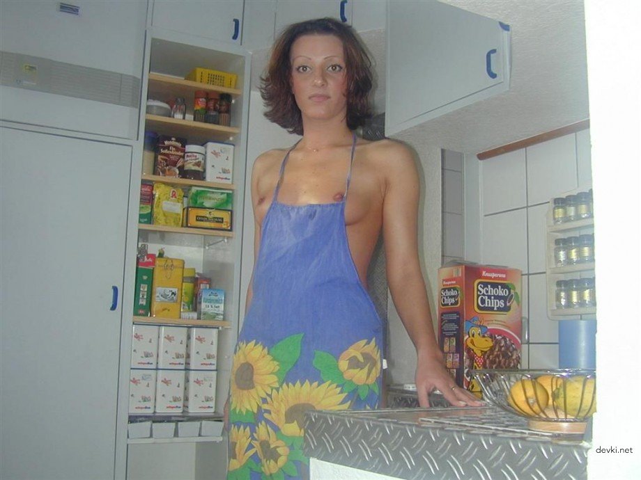Naked Wife in Kitchen: Explicit Home Nudity and Sensual Cooking Scene