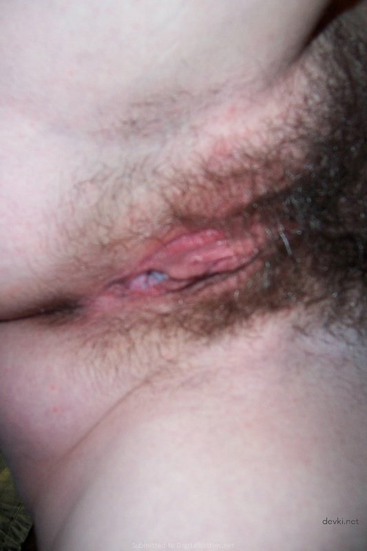 Drunk slut shows off her hairy pussy