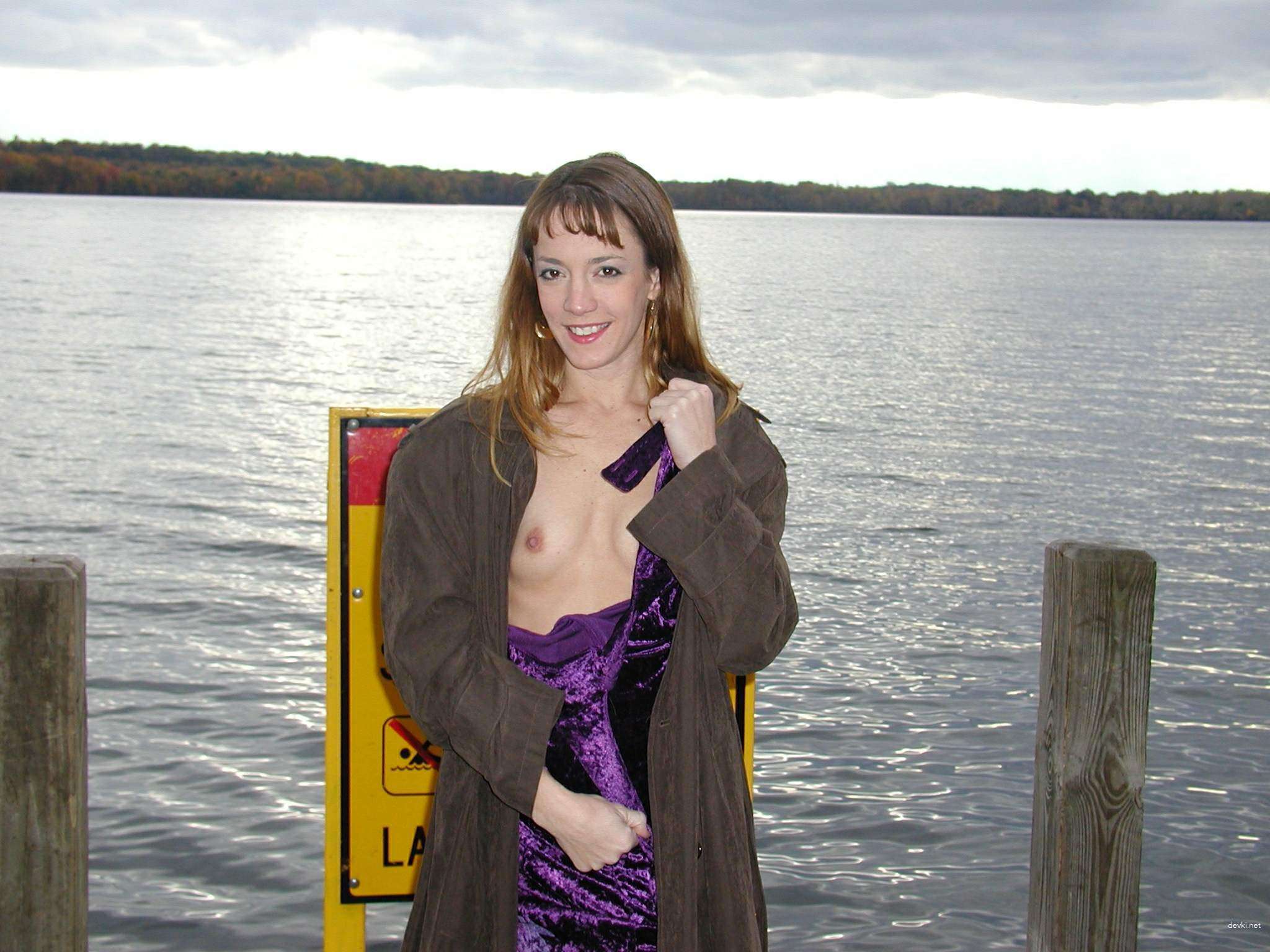 Skinny babe flaunts her pussy piercings in steamy close-up.