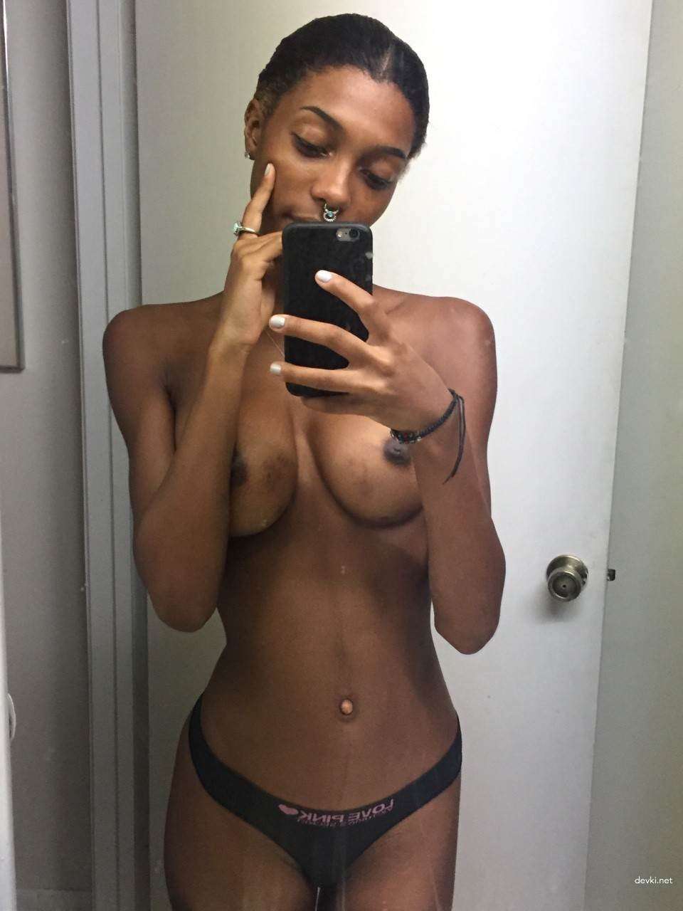 Naked Selfie: Bold and Explicit Photo of Girl Taking Nude Selfie