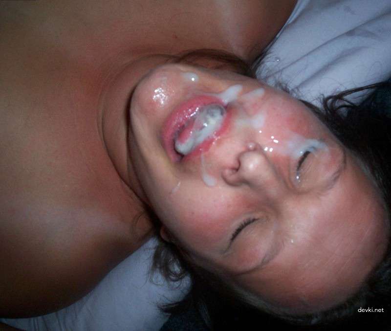 Facial Cumshot Galore: Hot Babe Covered in Cum