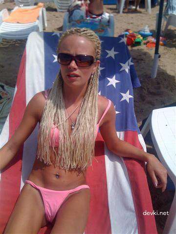 Slender Blonde Babe at the Beach: Hot Bikini Body on Display