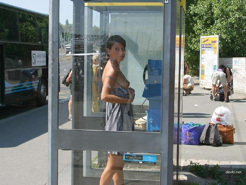 Naked Chick Struts Through City Streets - Explicit Public Nudity