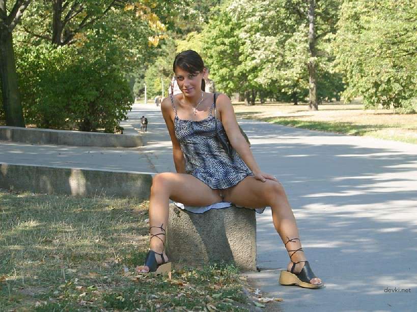 Naked Chick Struts Through City Streets - Explicit Public Nudity