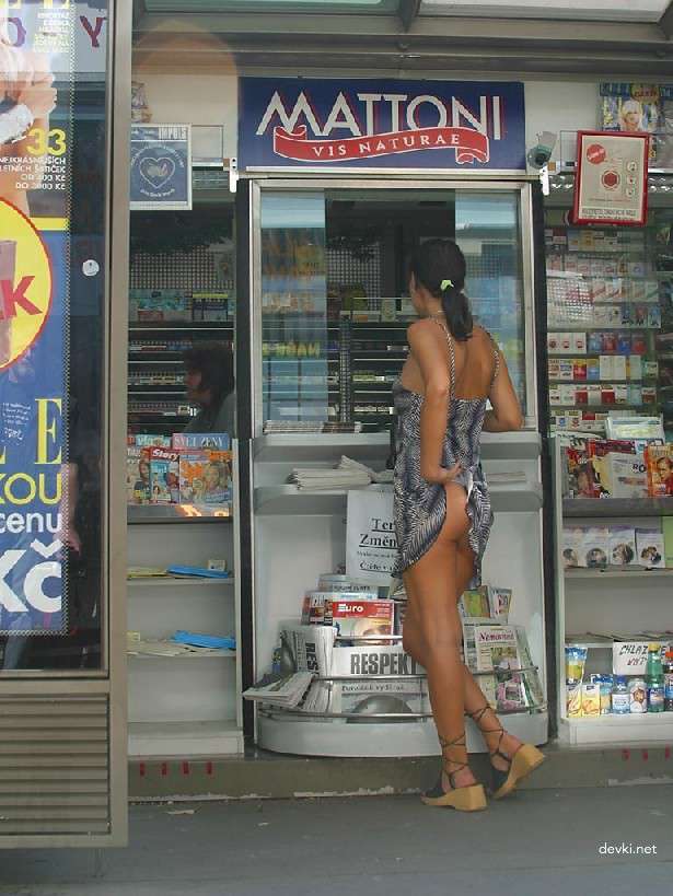 Naked Chick Struts Through City Streets - Explicit Public Nudity