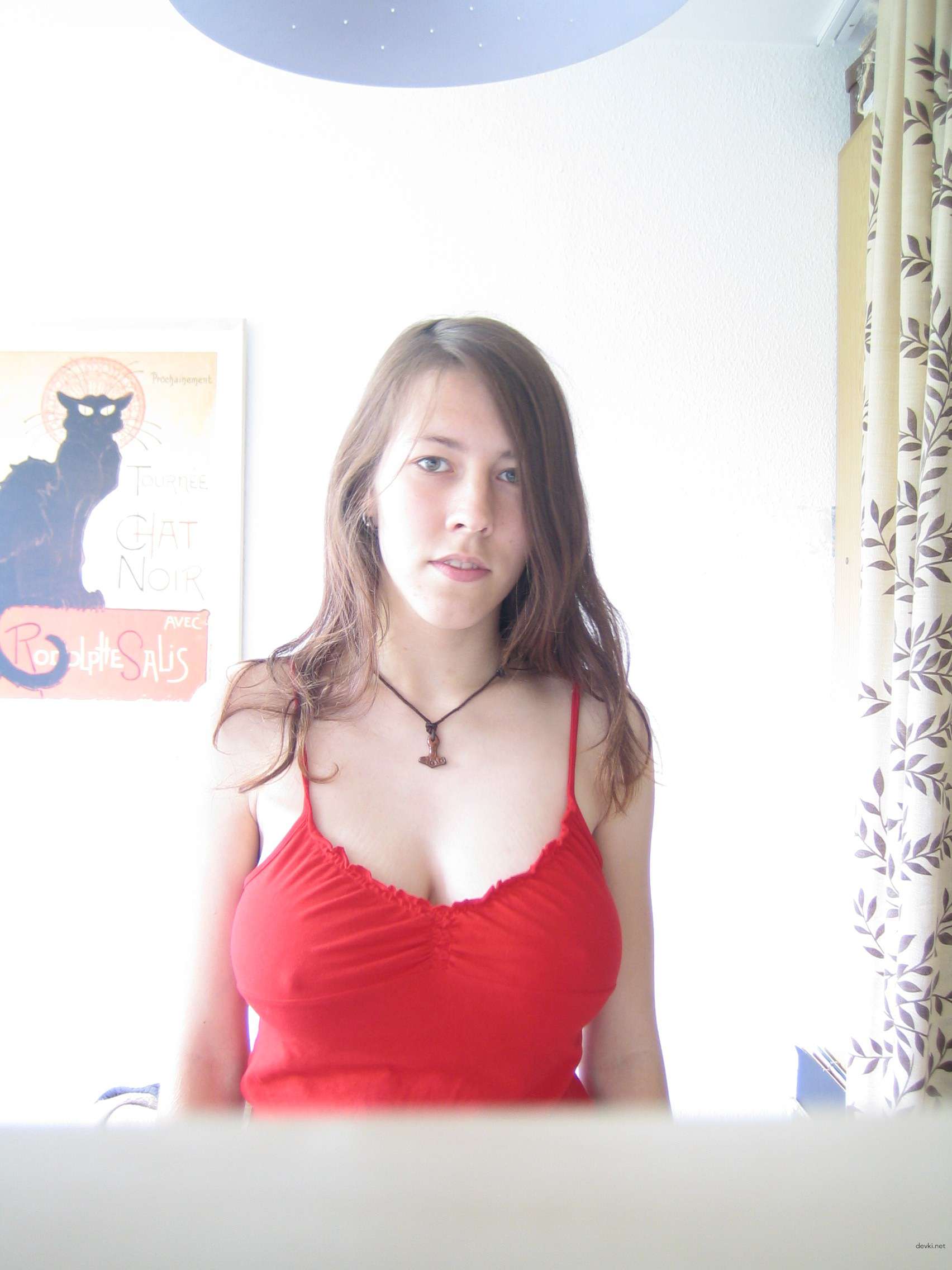 Big Boobs and Pierced Nipples on Busty Girl