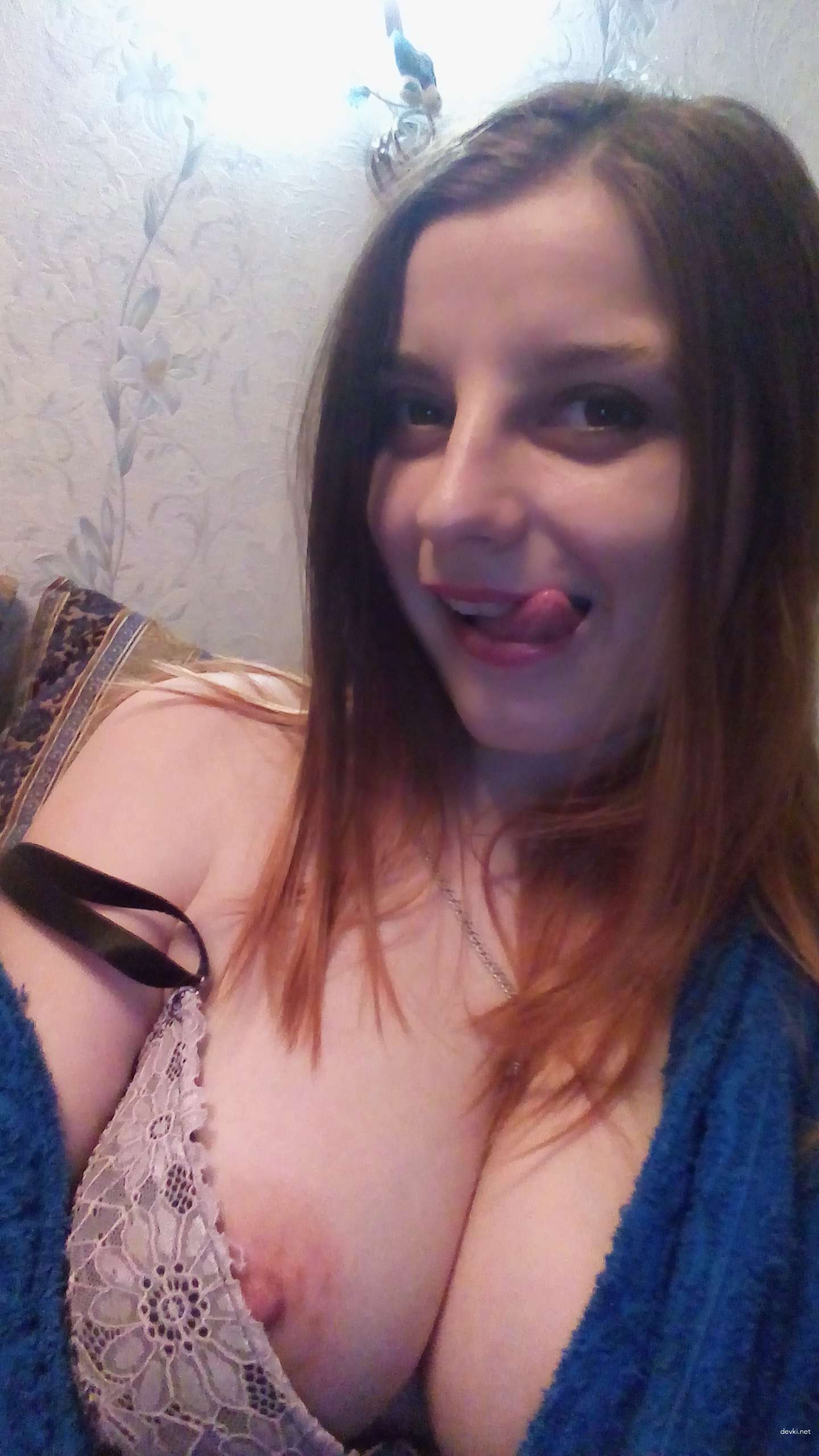 Seductive girl teasing her tits - Explicit boob play session