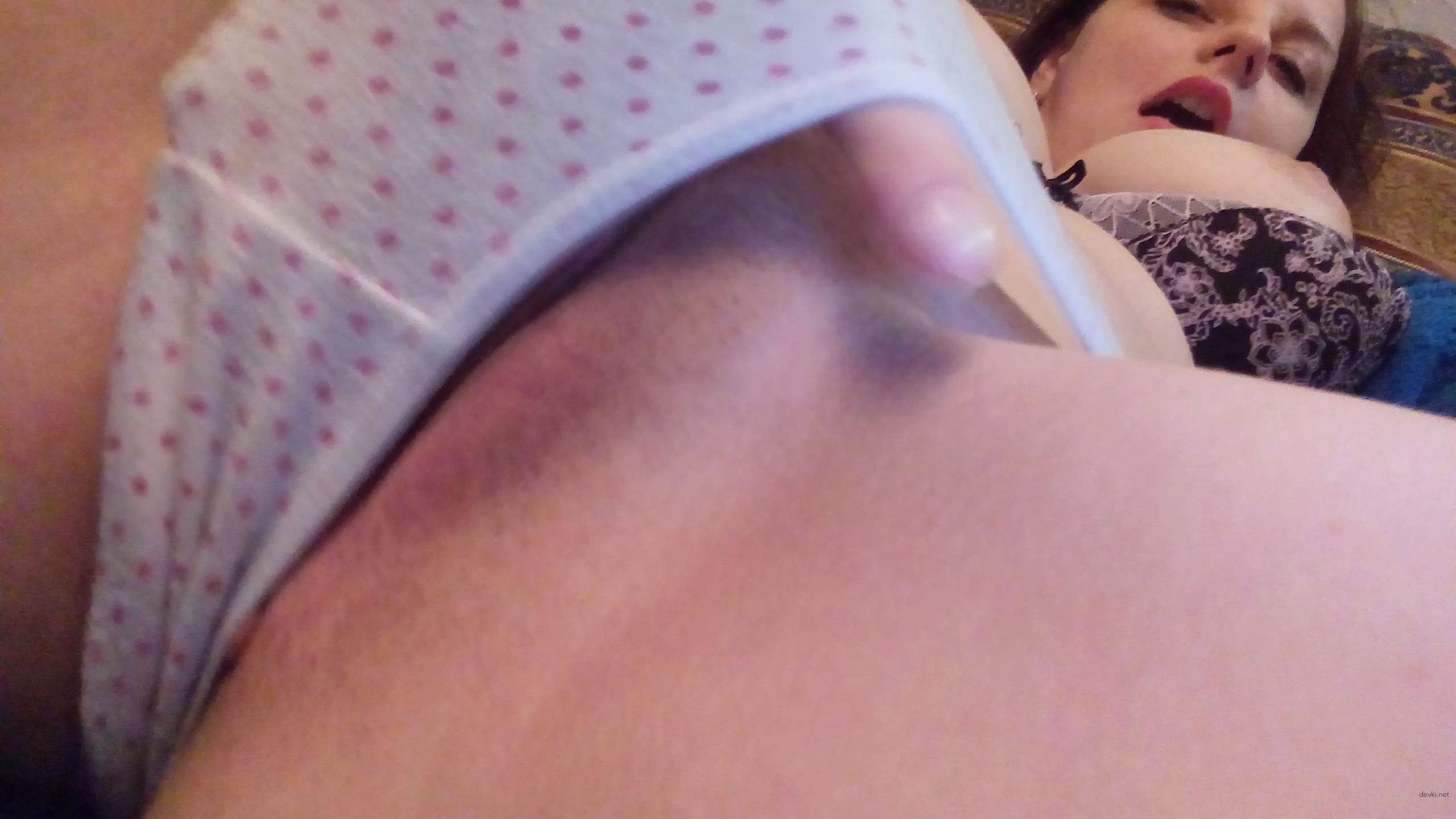 Seductive girl teasing her tits - Explicit boob play session