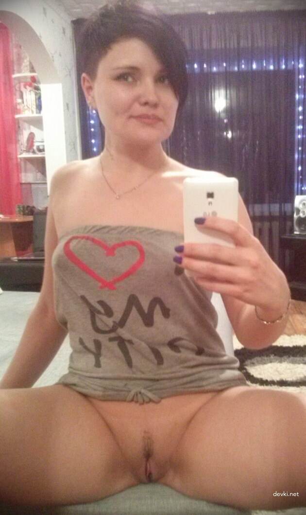 Explicit Nude Woman with Short Hair - Sensual Adult Content