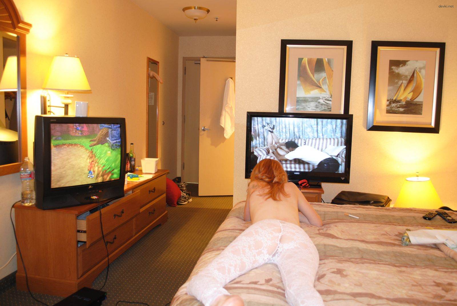 Skinny Redhead Babe Engages in Hardcore Sex