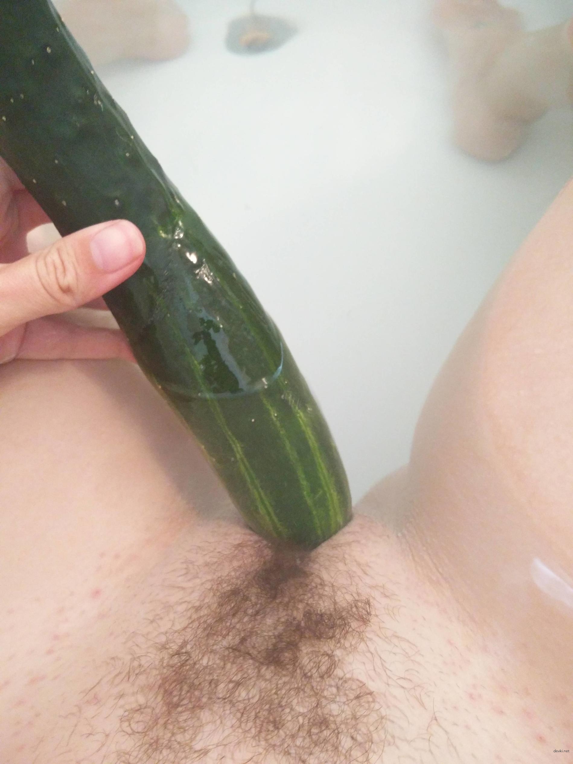 Outdoor posing and cucumber masturbation at home - Explicit solo porn