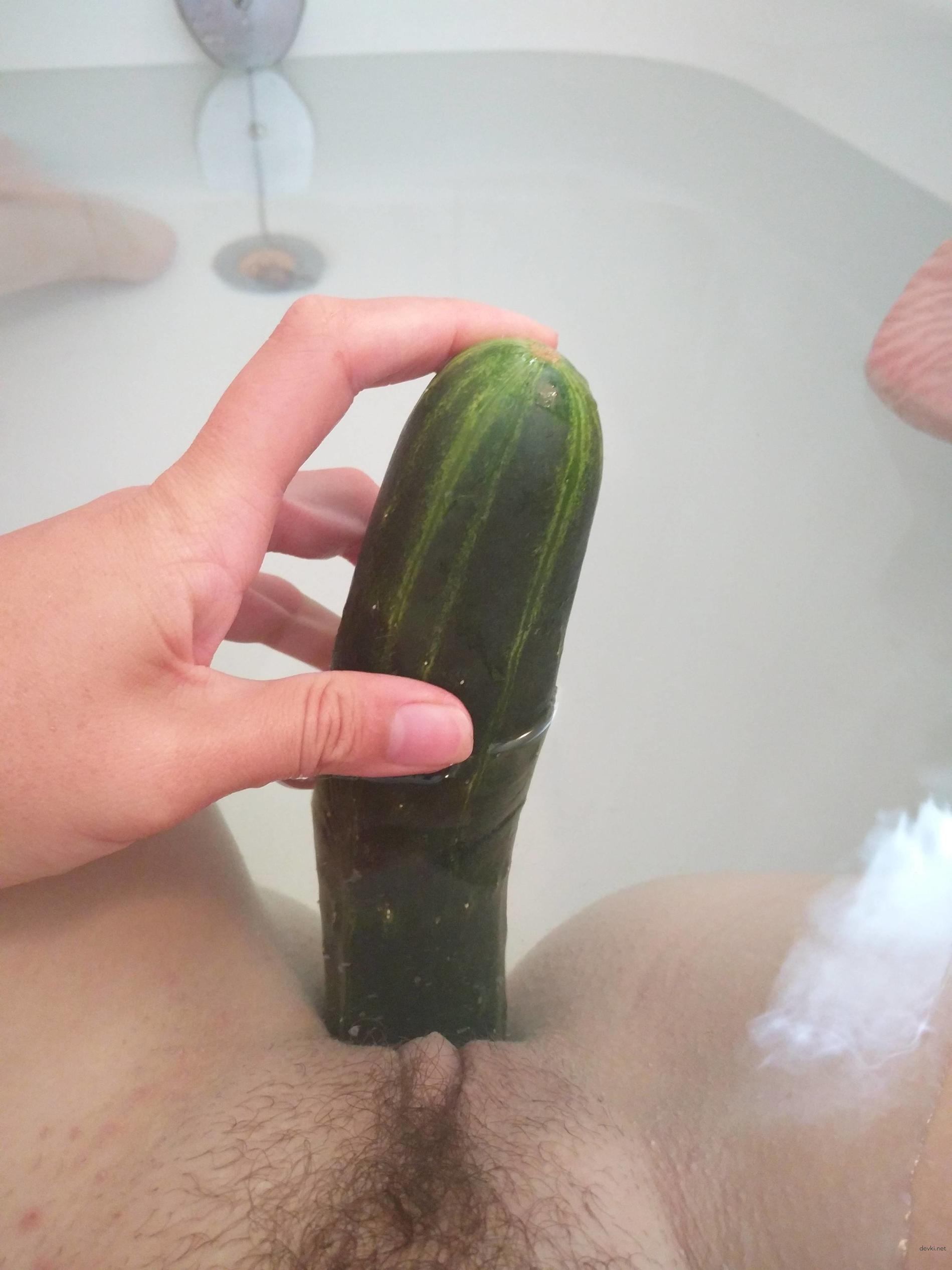 Outdoor posing and cucumber masturbation at home - Explicit solo porn