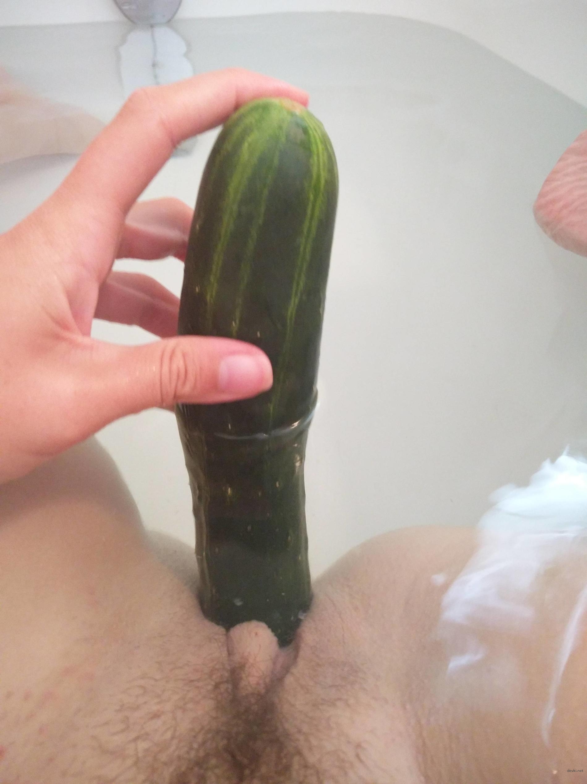 Outdoor posing and cucumber masturbation at home - Explicit solo porn