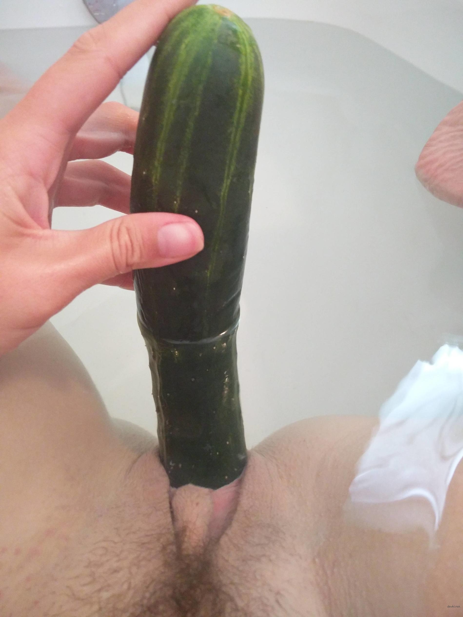 Outdoor posing and cucumber masturbation at home - Explicit solo porn