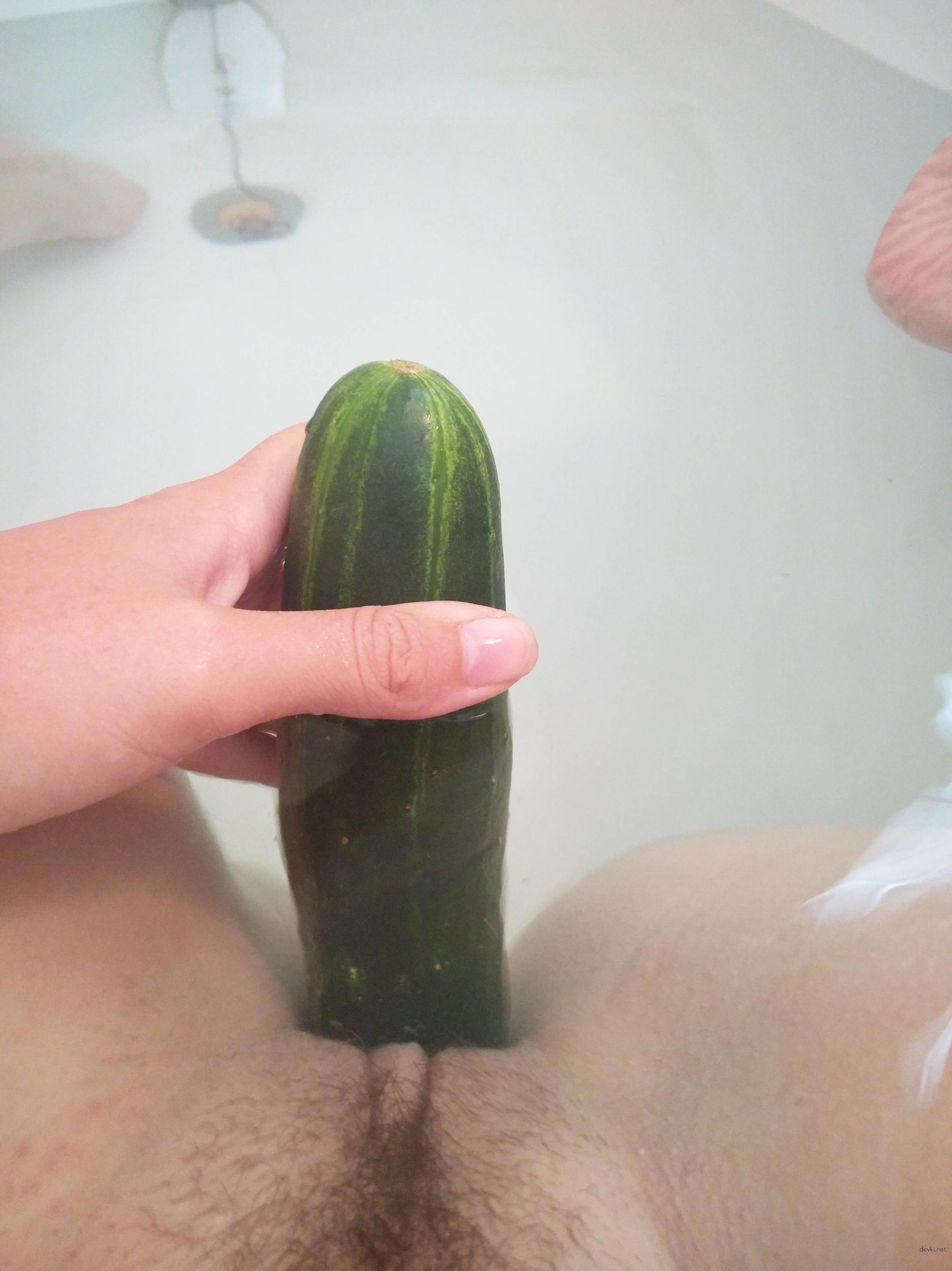Outdoor posing and cucumber masturbation at home - Explicit solo porn
