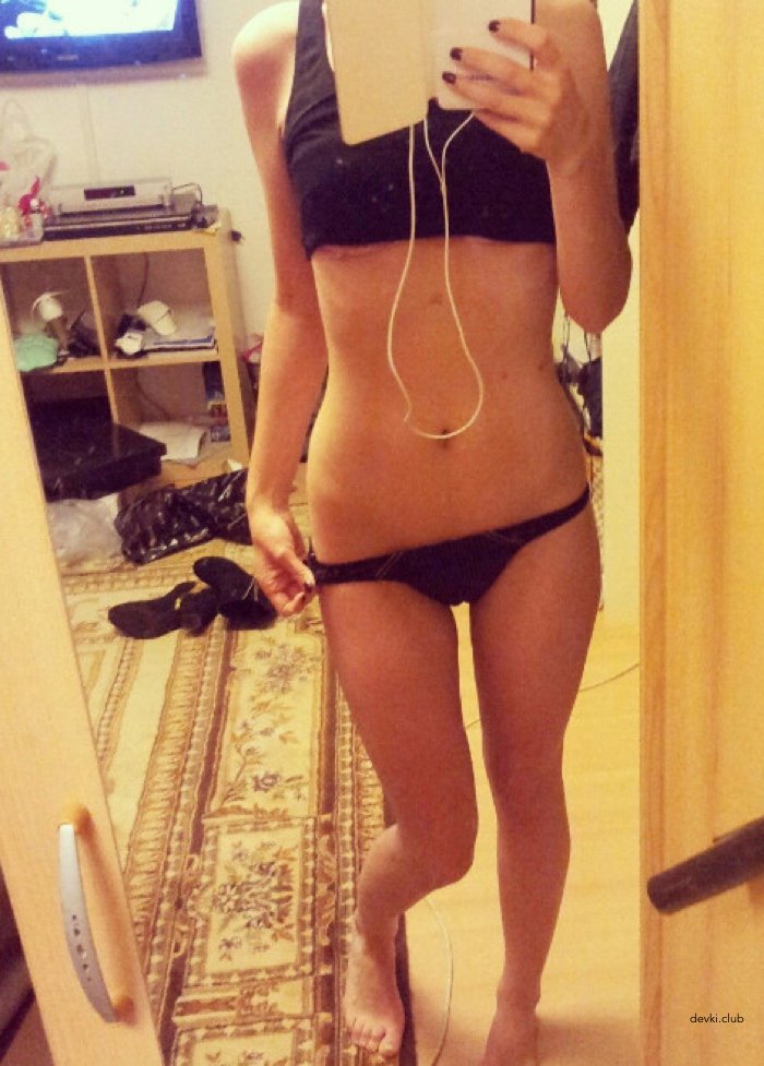 Slim and Sexy Girl Takes Erotic Selfie - Hot Young Woman in Seductive Pose