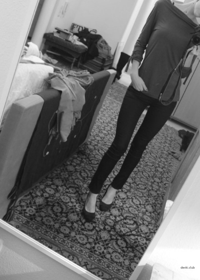 Slim and Sexy Girl Takes Erotic Selfie - Hot Young Woman in Seductive Pose
