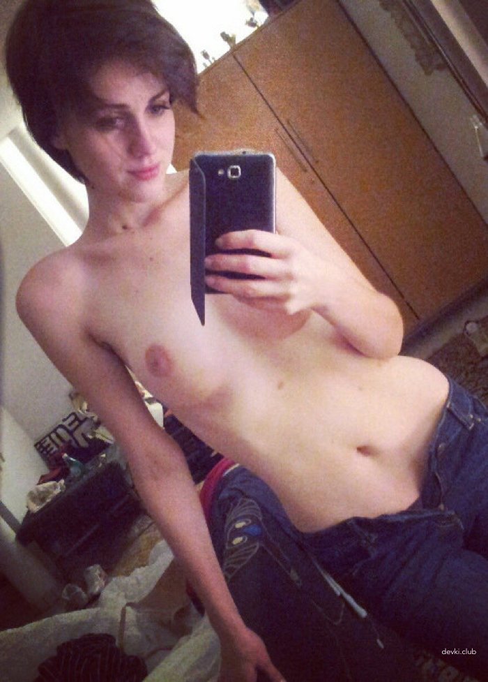 Slim and Sexy Girl Takes Erotic Selfie - Hot Young Woman in Seductive Pose