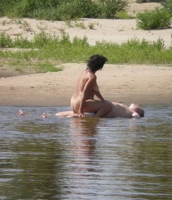 Mature Nudist Couple's Explicit Water Sex Session