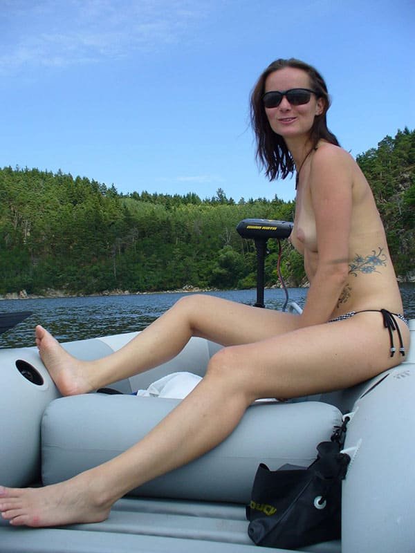 Hotwife on Inflatable Boat: Explicit Outdoor Fun with Busty Wife