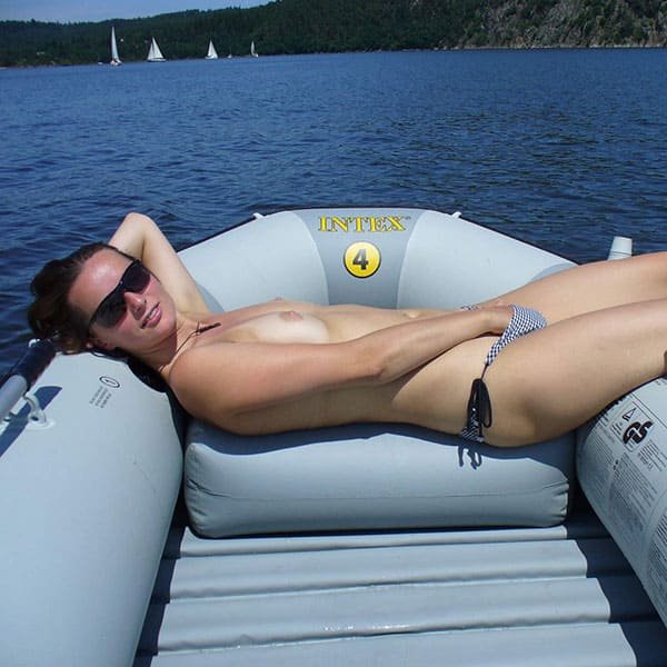 Hotwife on Inflatable Boat: Explicit Outdoor Fun with Busty Wife