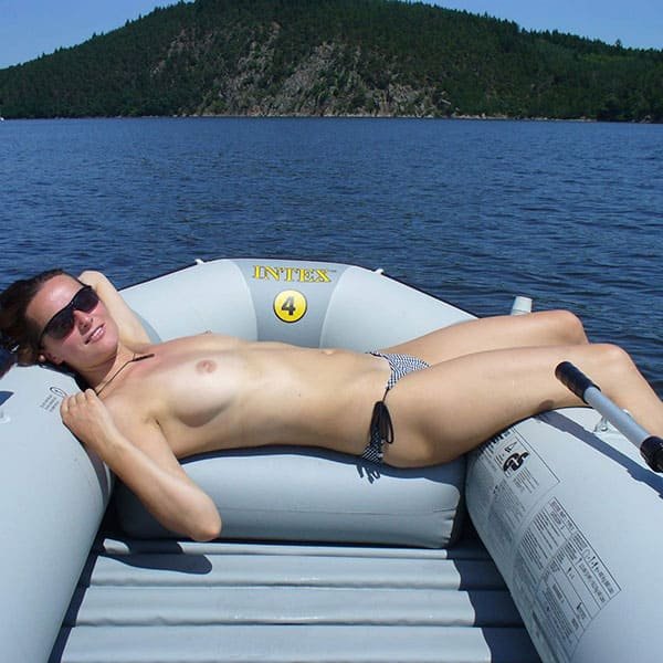 Hotwife on Inflatable Boat: Explicit Outdoor Fun with Busty Wife