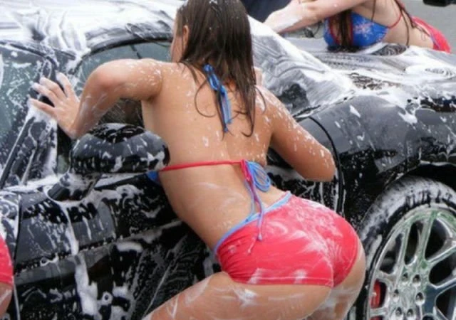 Seductive Bikini Girls Washing Cars: 35 Explicit Photos