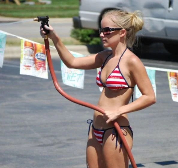 Seductive Bikini Girls Washing Cars: 35 Explicit Photos