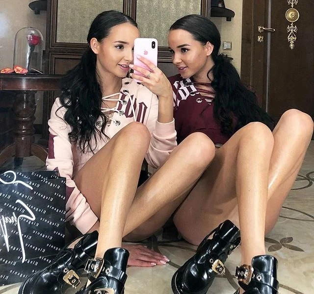 Sexy Twin Sisters: Hot Blonde Babes in Lingerie - Seductive Sibling Photo Shoot