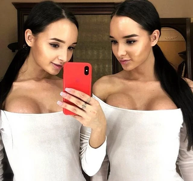 Sexy Twin Sisters: Hot Blonde Babes in Lingerie - Seductive Sibling Photo Shoot