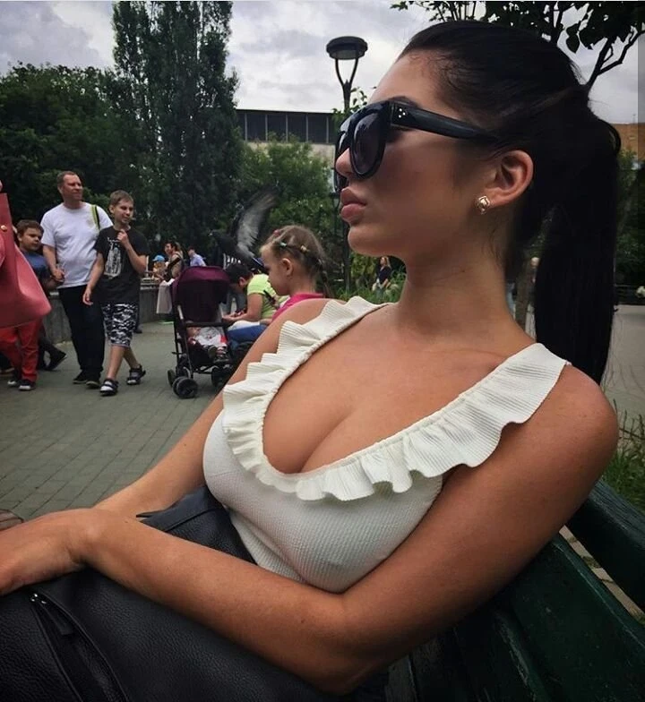 Seductive Cleavage of Busty Women: Explicit Temptation