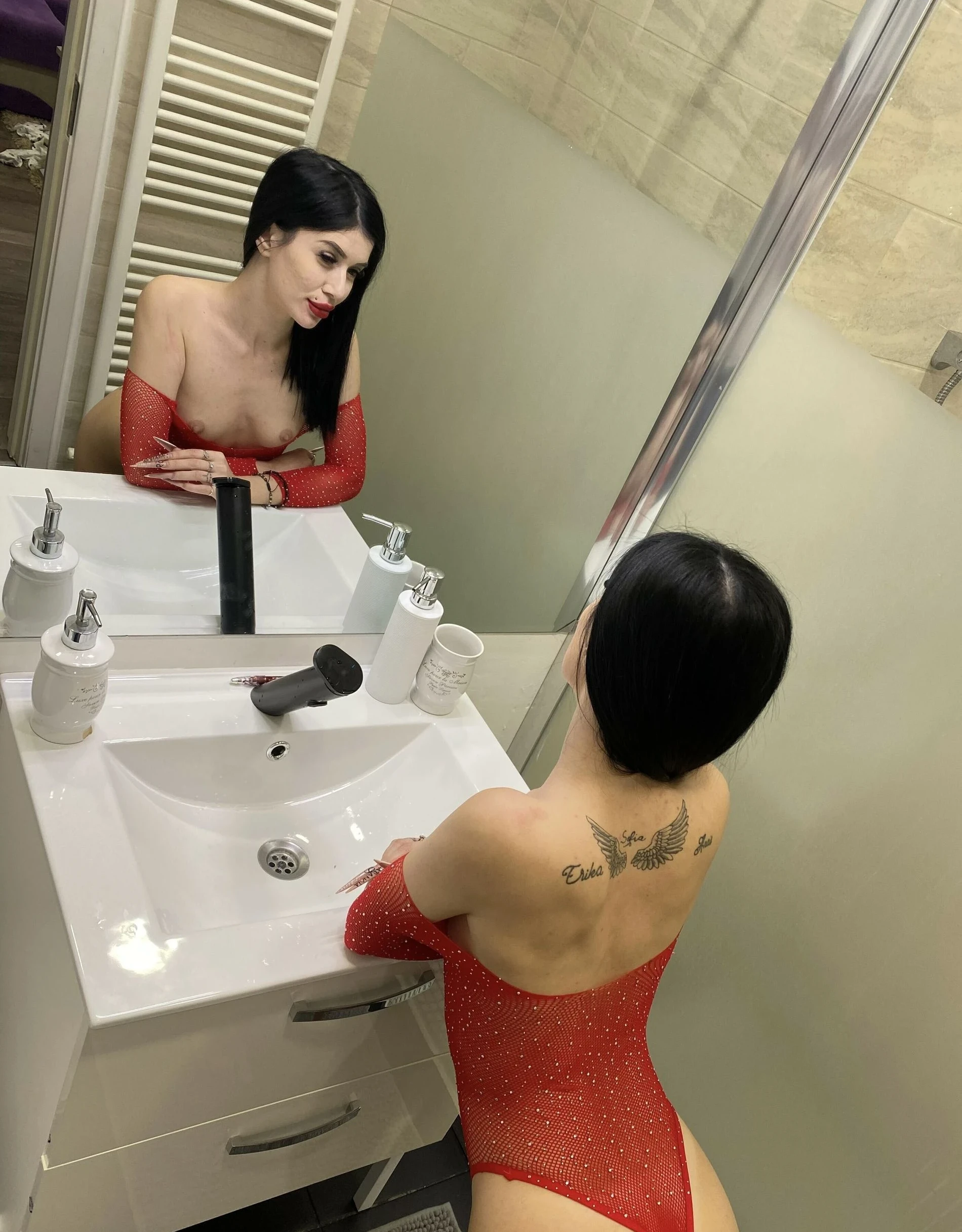 Beautiful girl deepthroats cock and masturbates