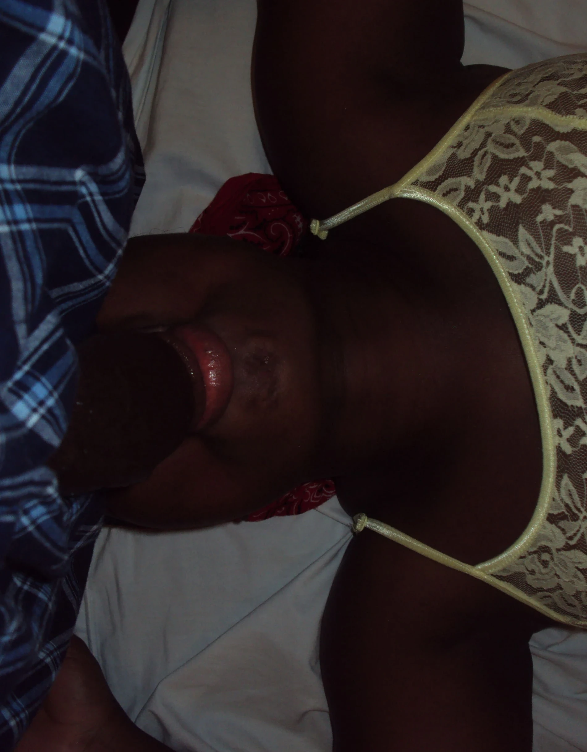 Black babe deepthroats big cock in interracial blowjob scene