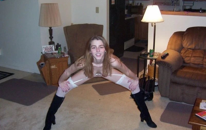 Skinny Girl Strips and Takes Big Cock