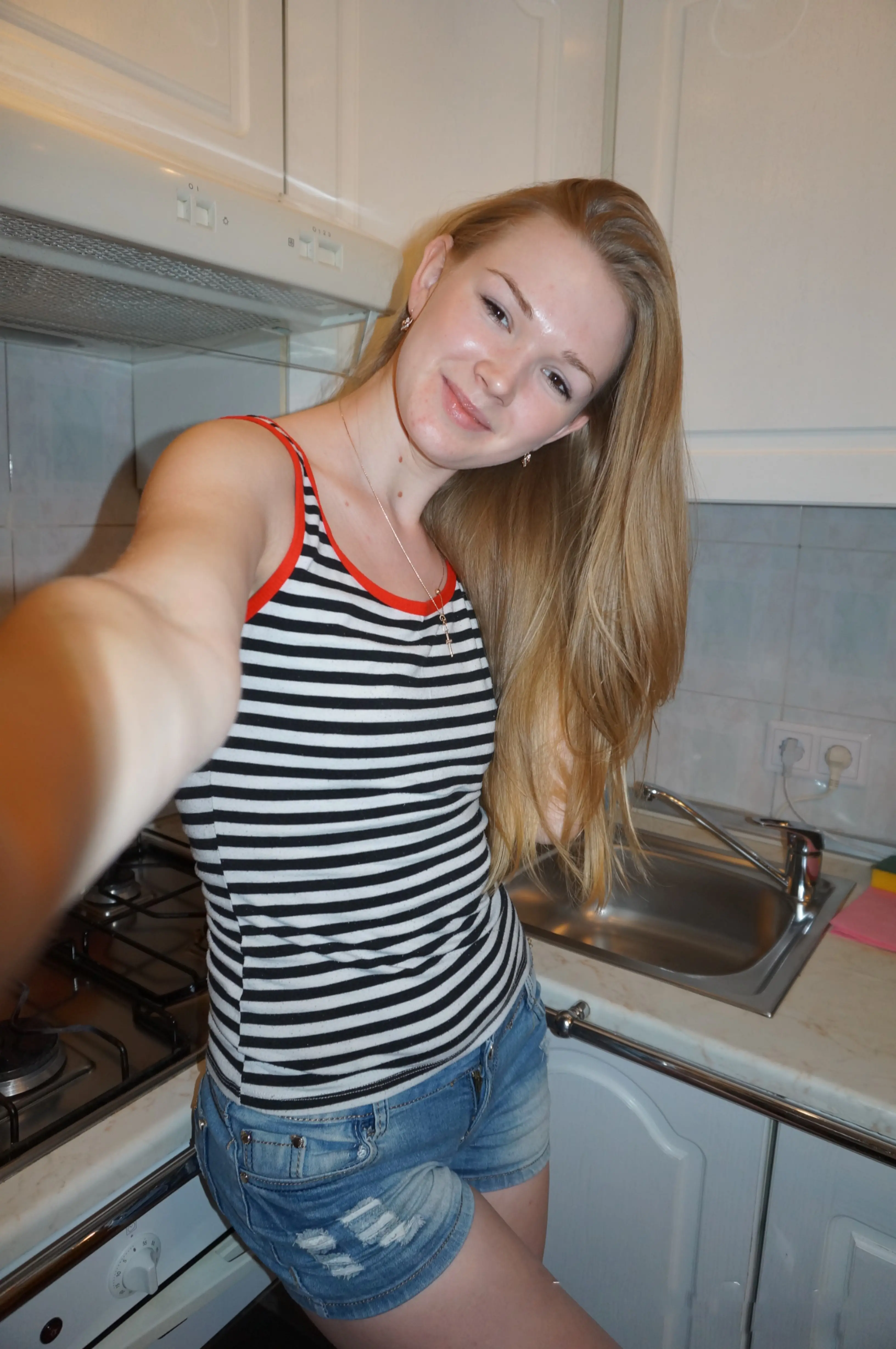 Sexy Babe with Small Boobs Takes Naughty Selfies