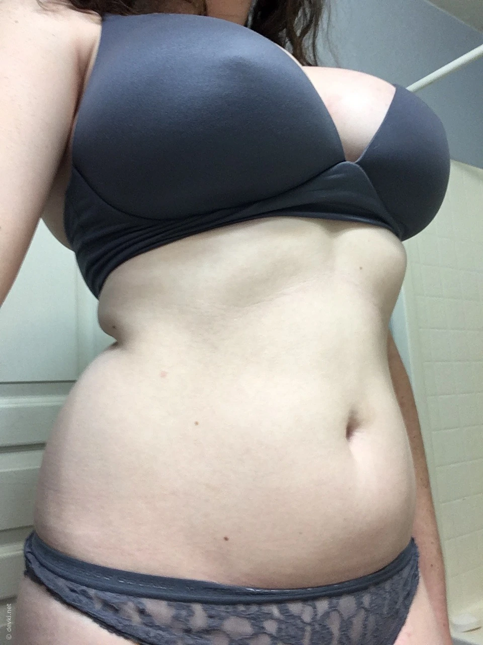 Showing off juicy tits in selfie - explicit busty beauty posing