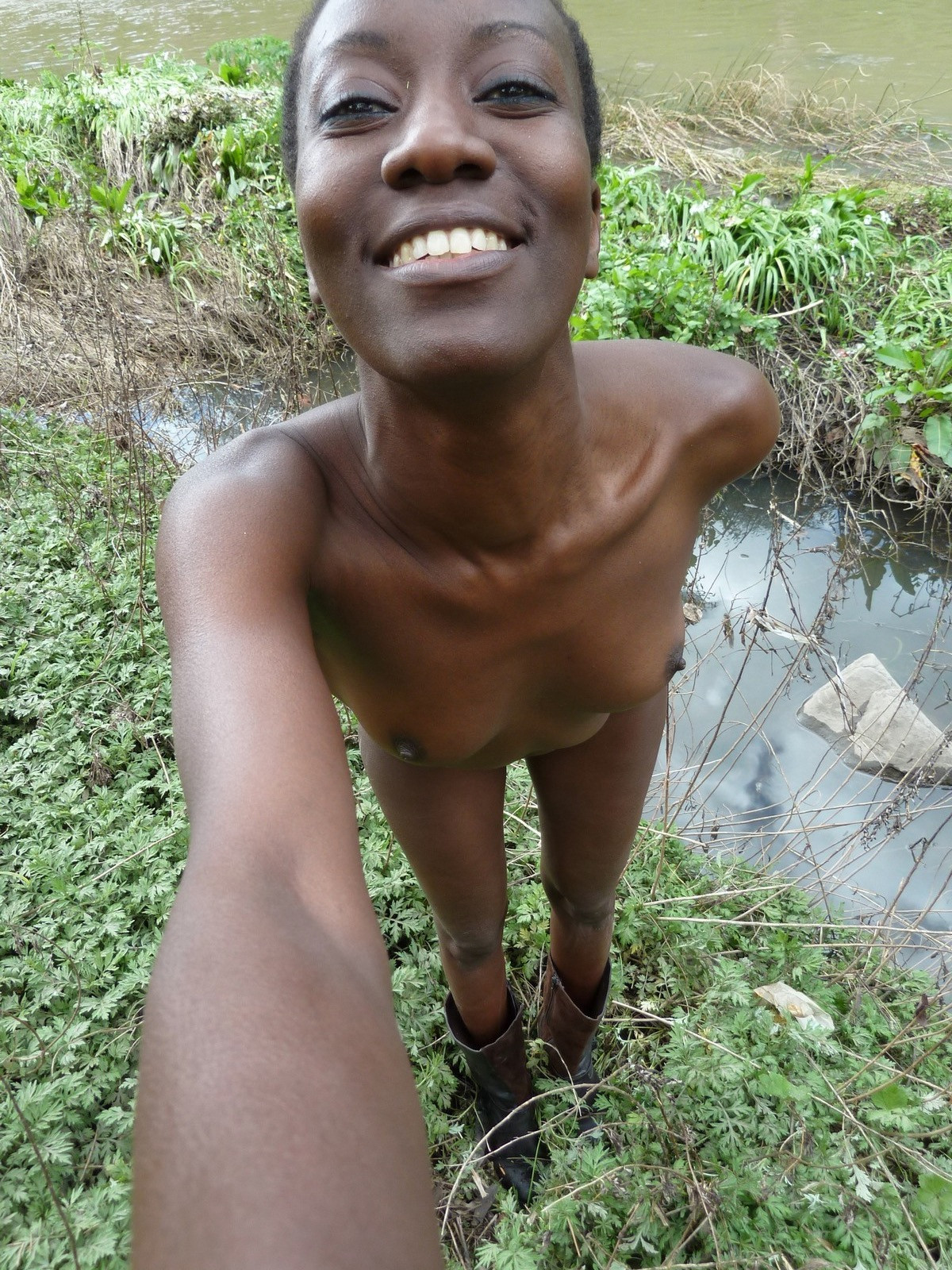 Skinny African Girl's Intimate Selfies: Explicit and Bold Photos