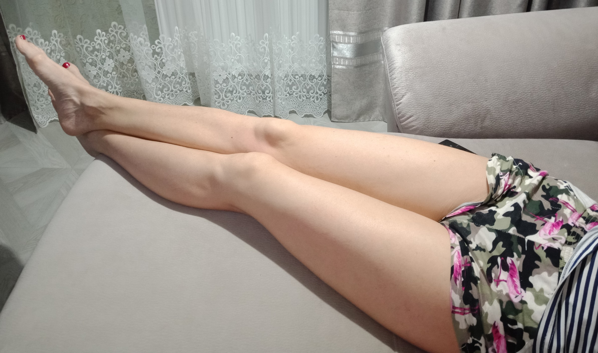 Seductive Woman Reveals Sexy Legs - Explicit Foot Fetish Tease