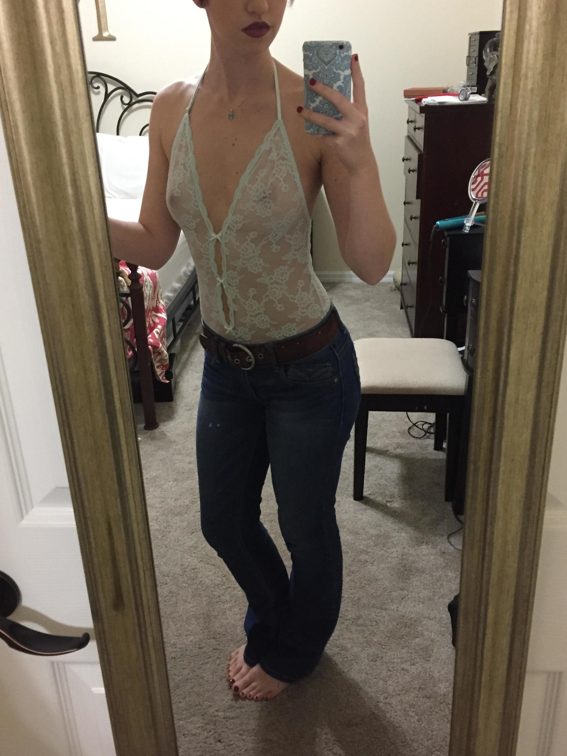 Naked Selfie: Posing Nude in Front of Mirror for Explicit Photoshoot