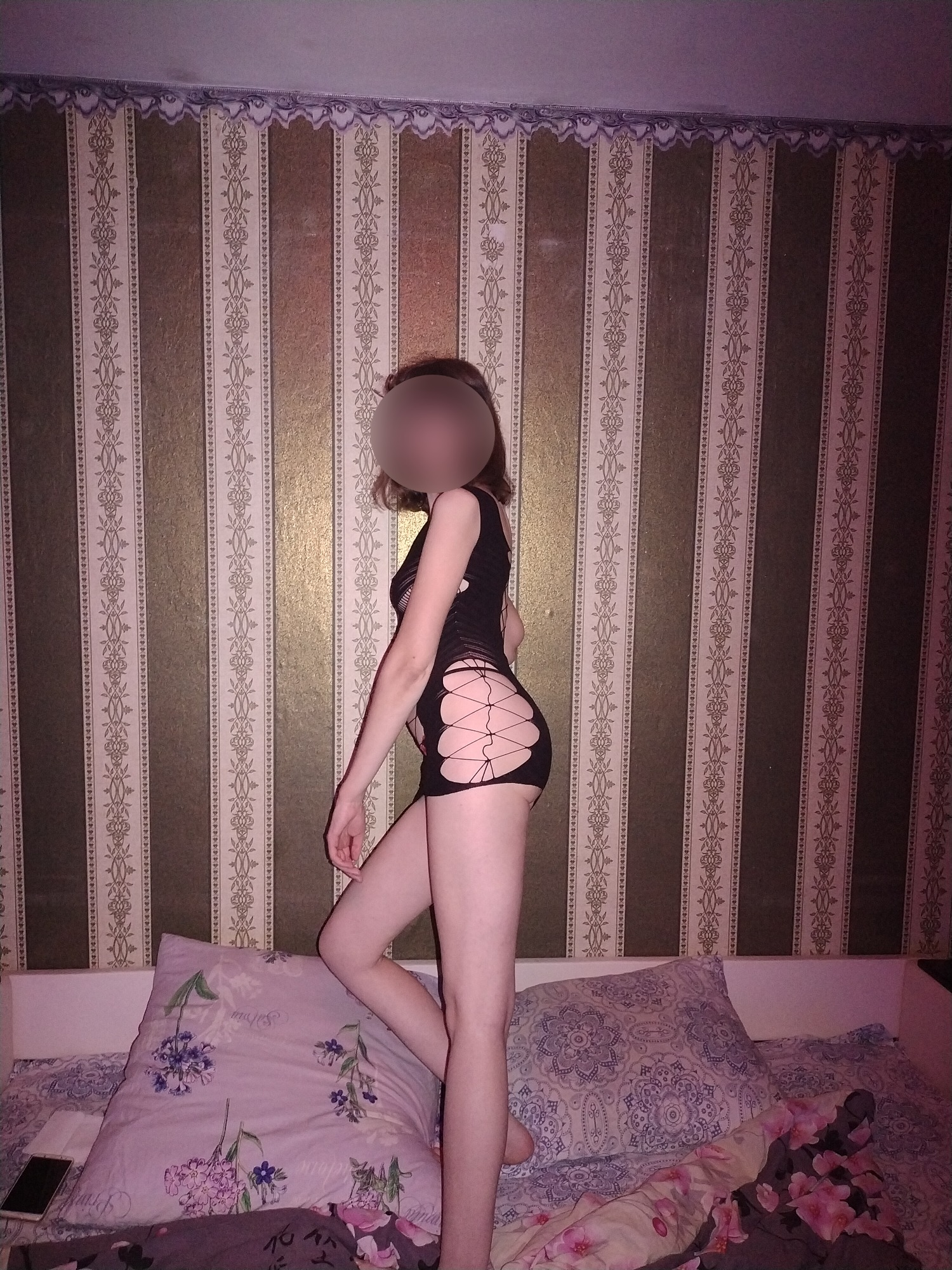 Mature Skinny Slut in Revealing Black Dress and Panties with Access