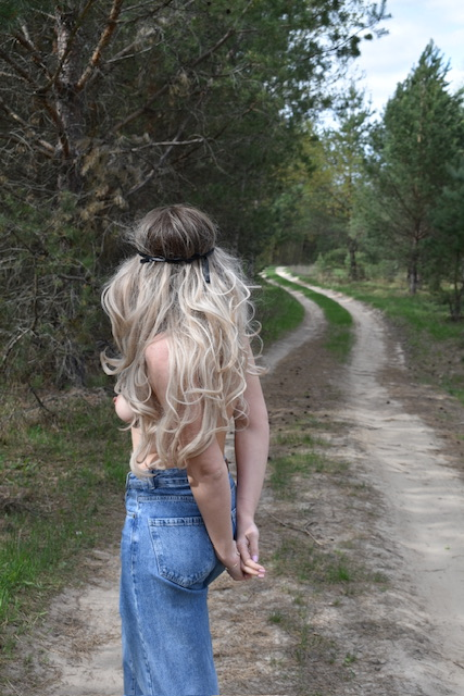Topless Girl in Coat with No Underwear Exposed