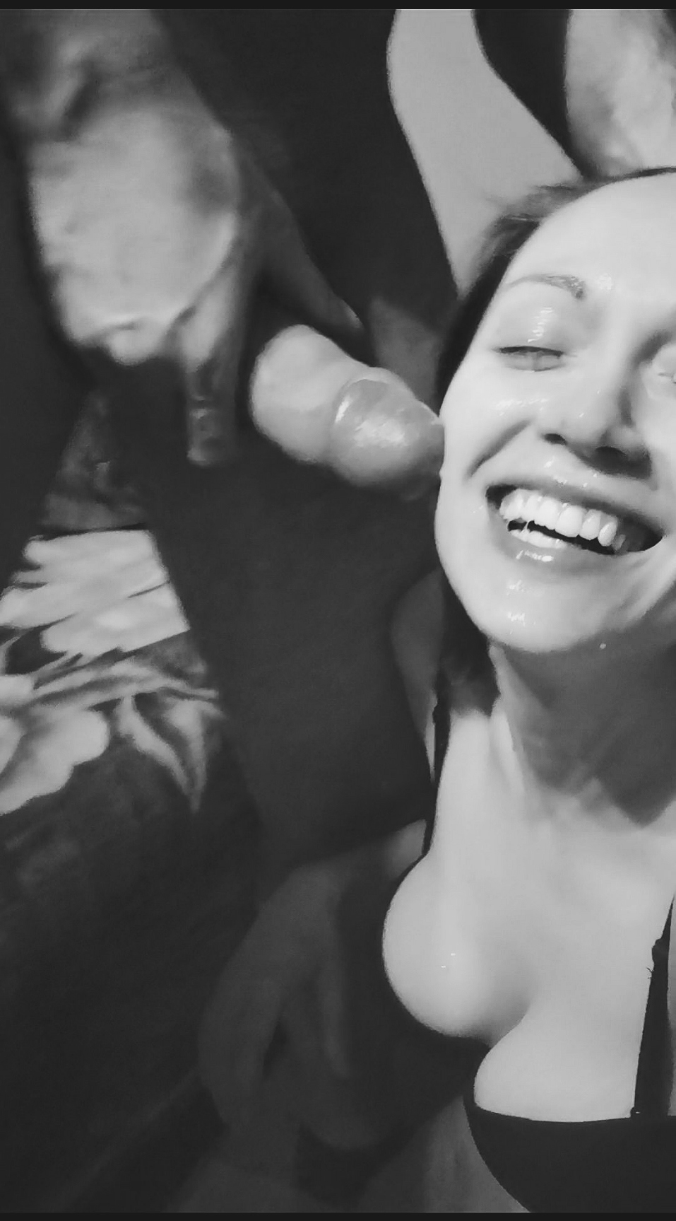 Sexy babe devours boyfriend's huge cock