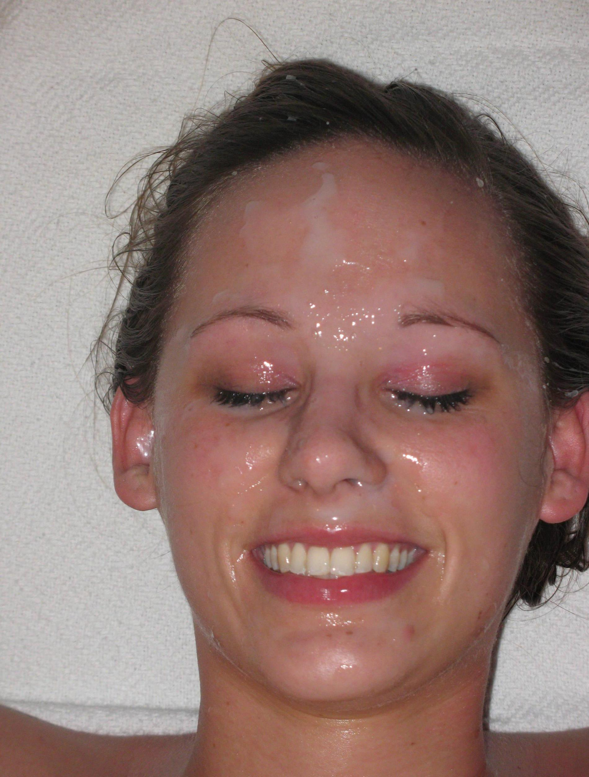 Naughty Cute Woman Covered in Cum - Homemade Porn Photos