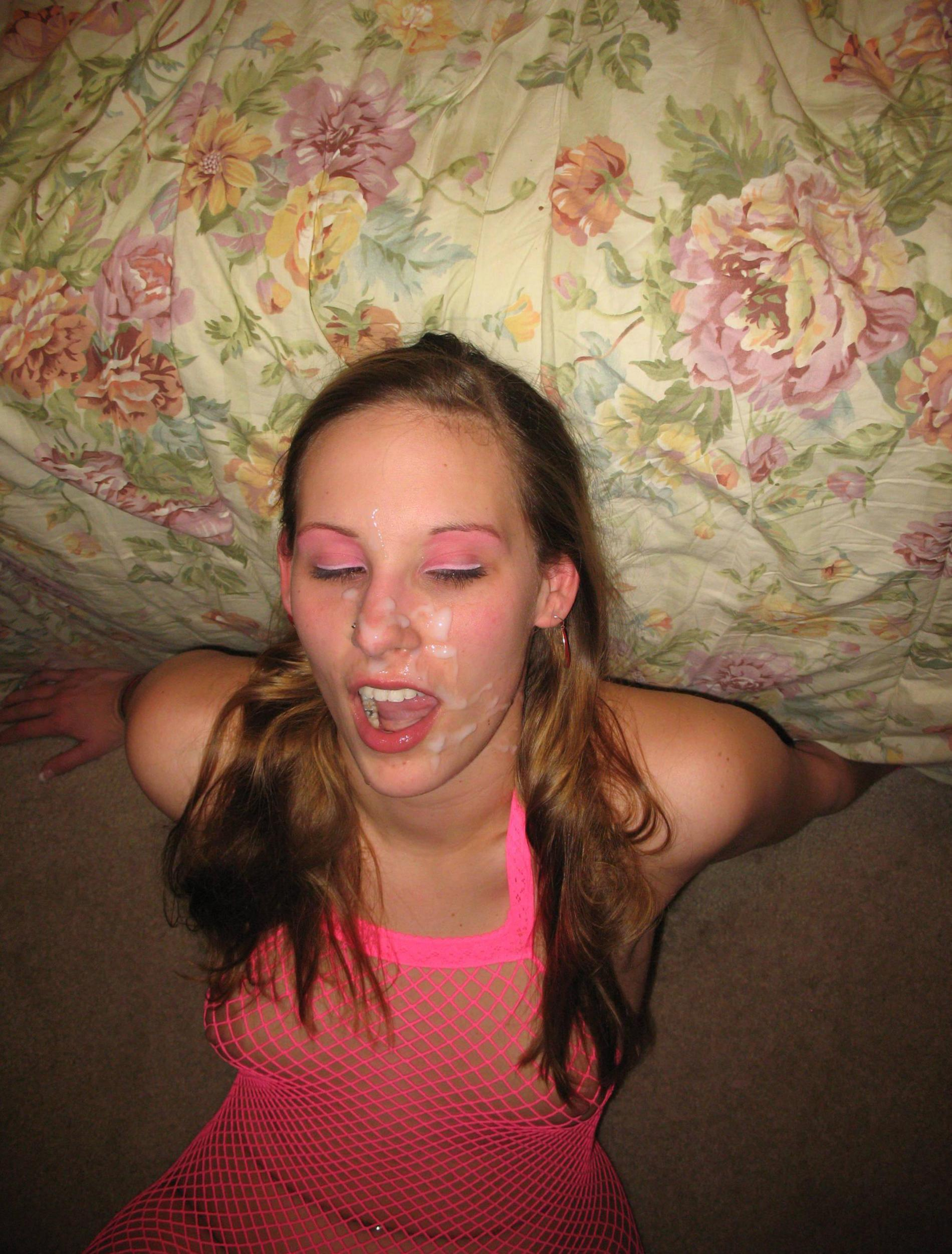 Naughty Cute Woman Covered in Cum - Homemade Porn Photos