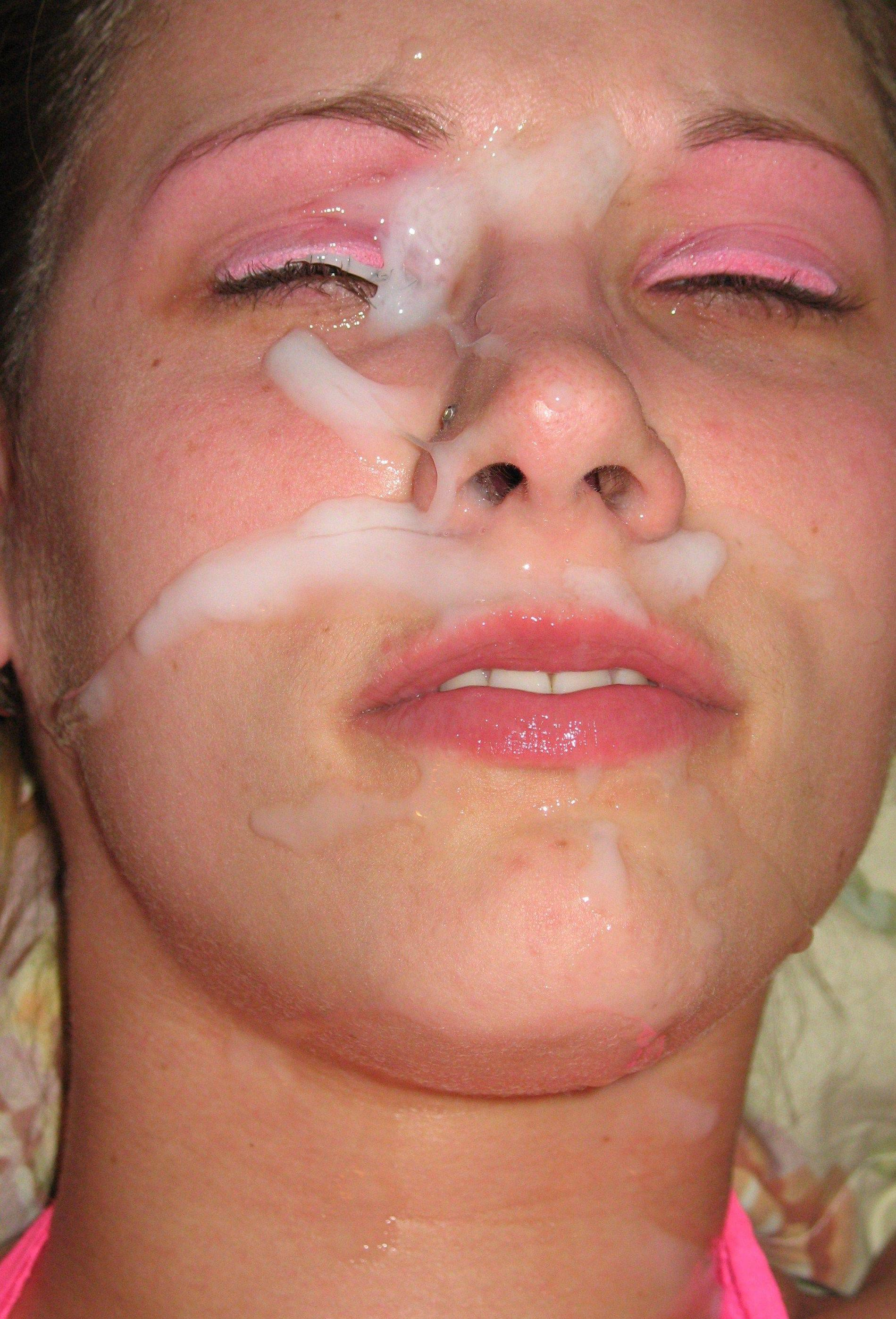 Naughty Cute Woman Covered in Cum - Homemade Porn Photos