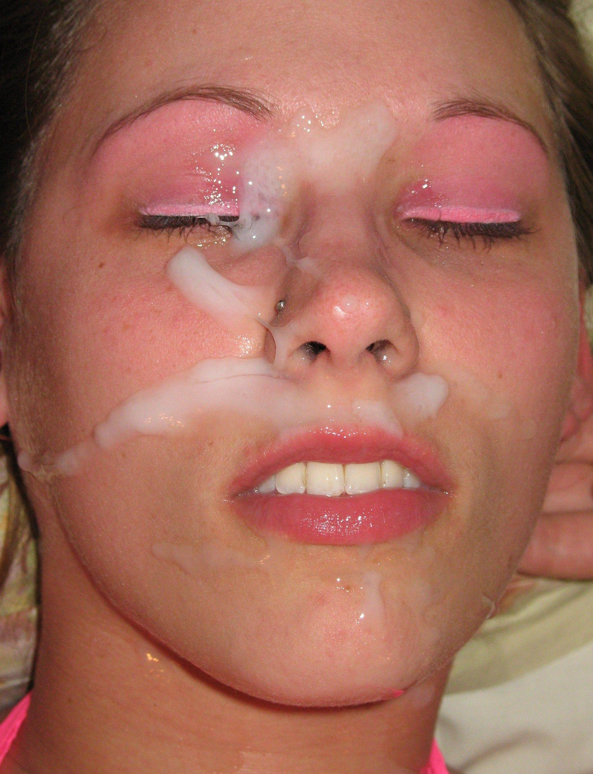 Naughty Cute Woman Covered in Cum - Homemade Porn Photos