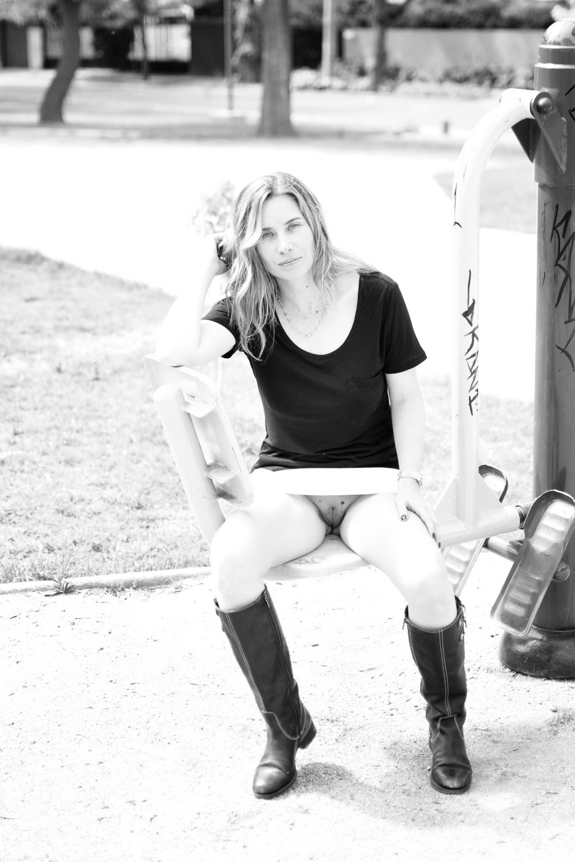 Sensual Photos of Attractive Woman Revealing Intimate Area