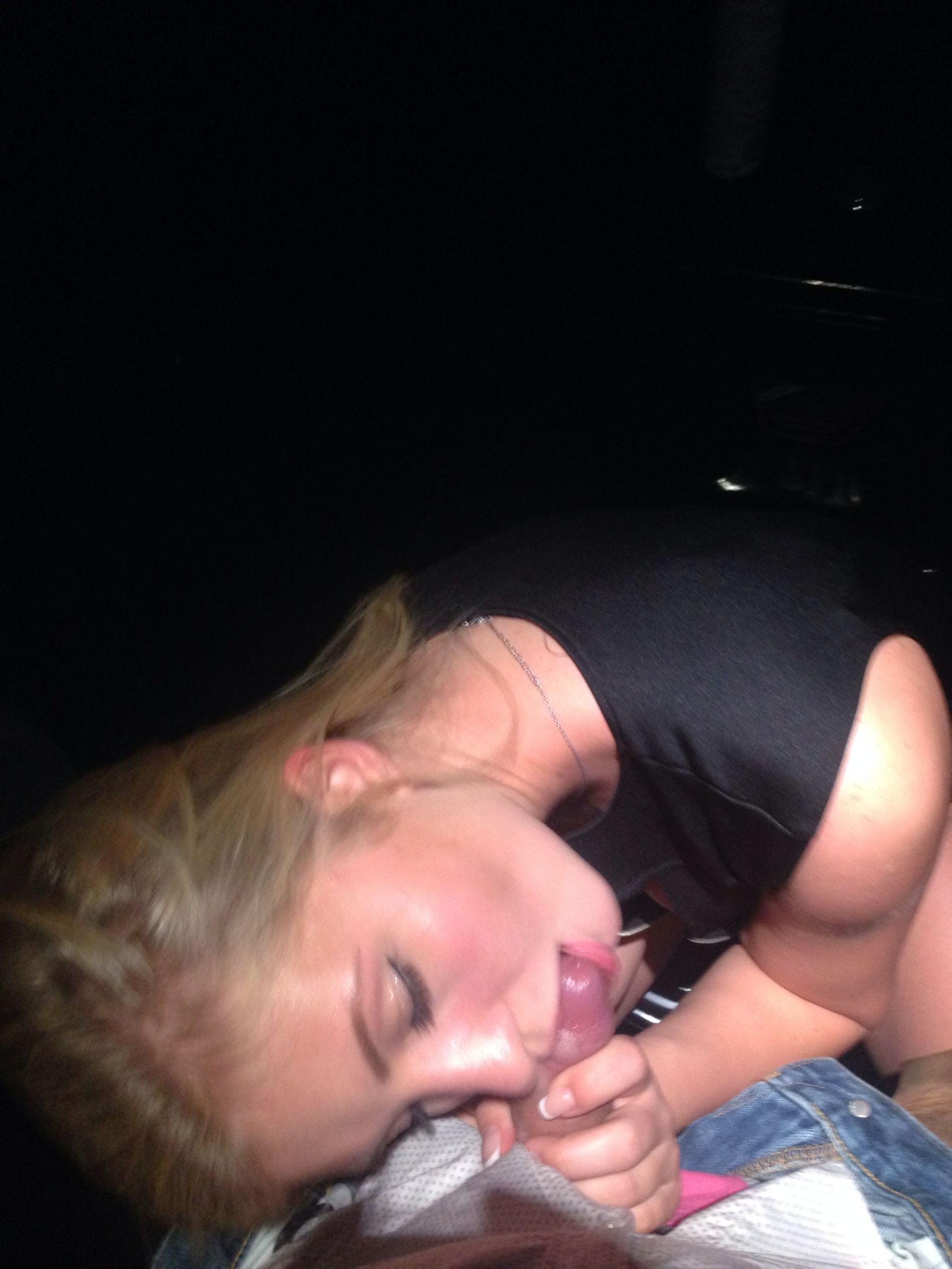 Sexy Blonde Gives Quick Blowjob to Lover