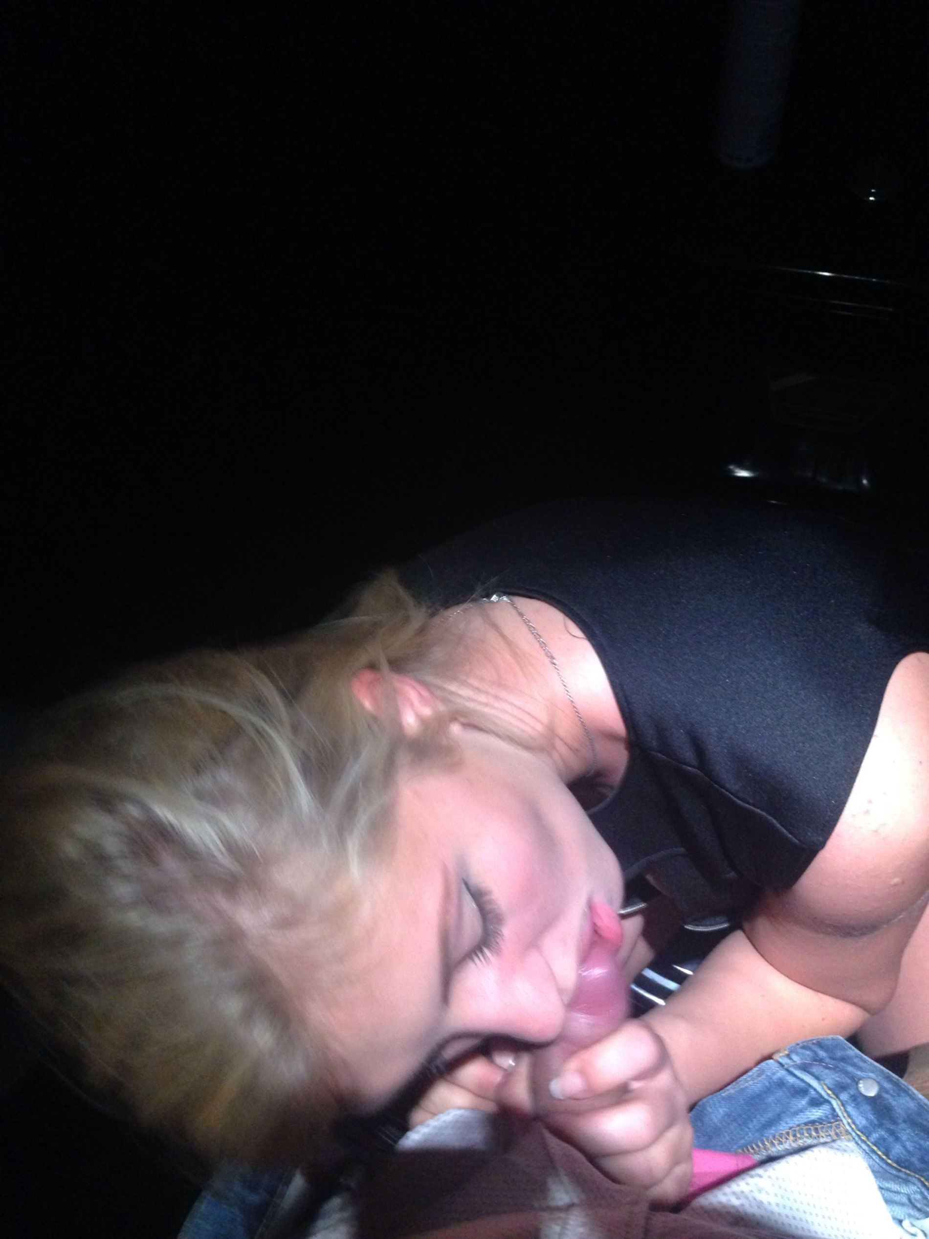 Sexy Blonde Gives Quick Blowjob to Lover